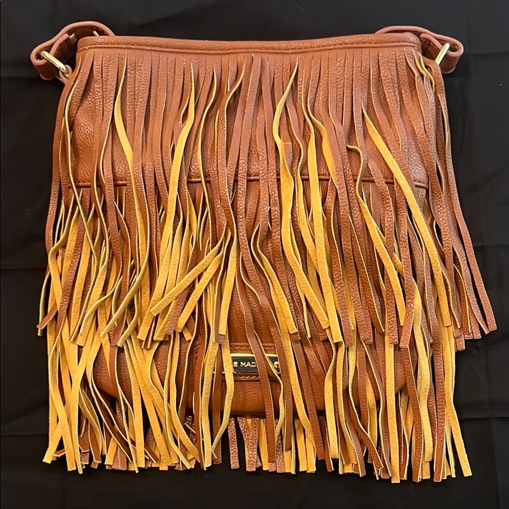 Steve Madden Fringed Tan and Brown crossbody